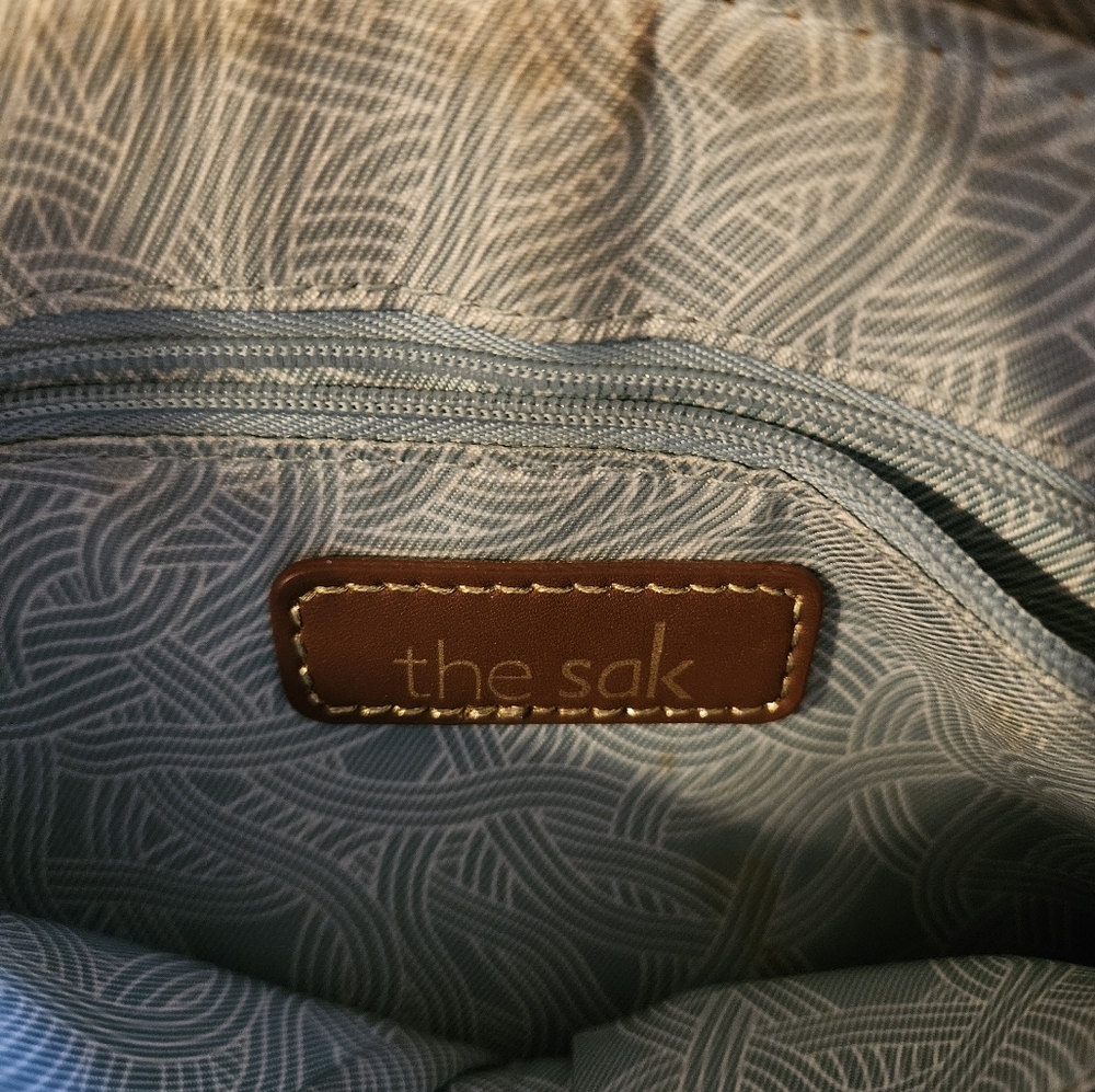 The Sak Golden Leather Shoulder Crossbody Bag with Heavy Metal Accents - Picture 5 of 9